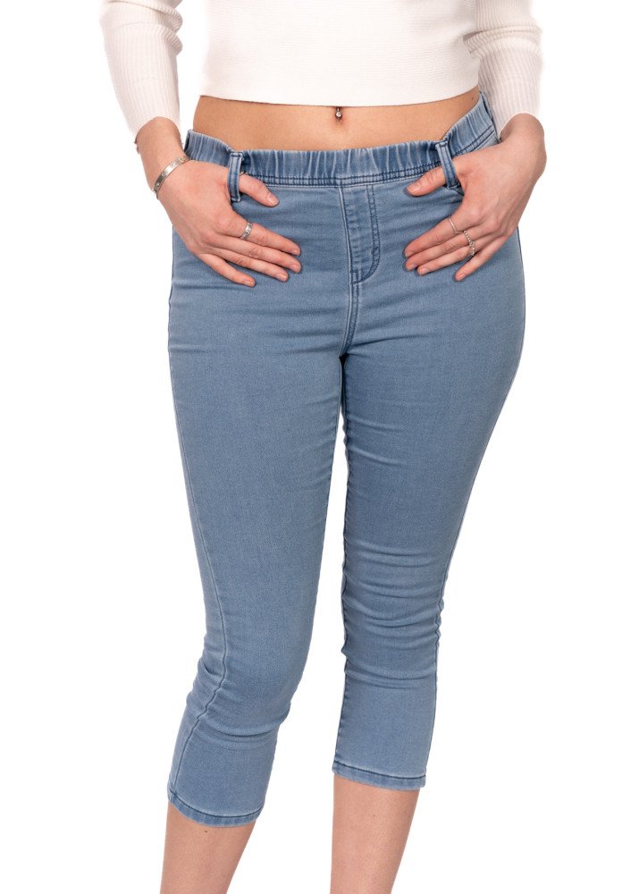 Women  Light Indigo Crop Denim Jeggings Pant