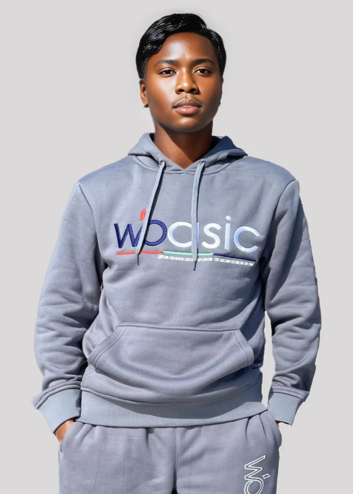 Wbasic Embriodery Hooded Sweat Shirt