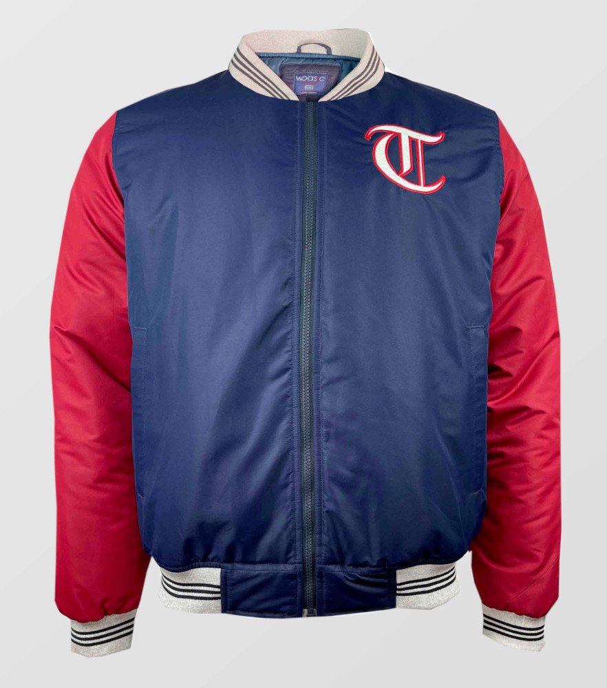 Varsity Bomber Jacket ( Navy/Red)